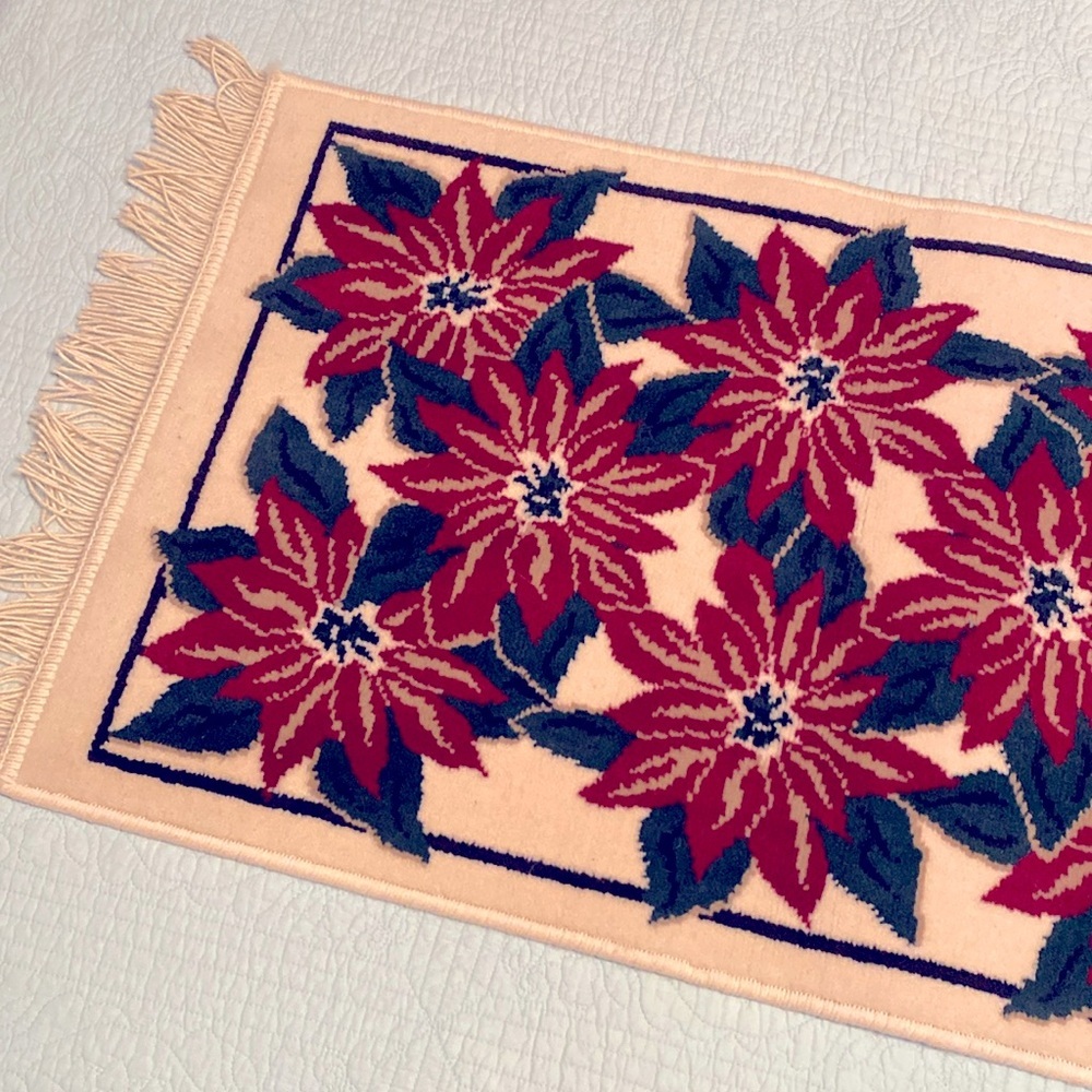 Lambswool Poinsettia Doormat